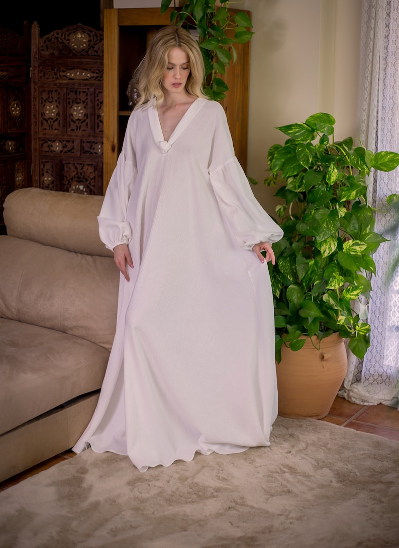 Soft Cotton Nightgown Long Nightgown Woman Cotton Loungewear Etsy