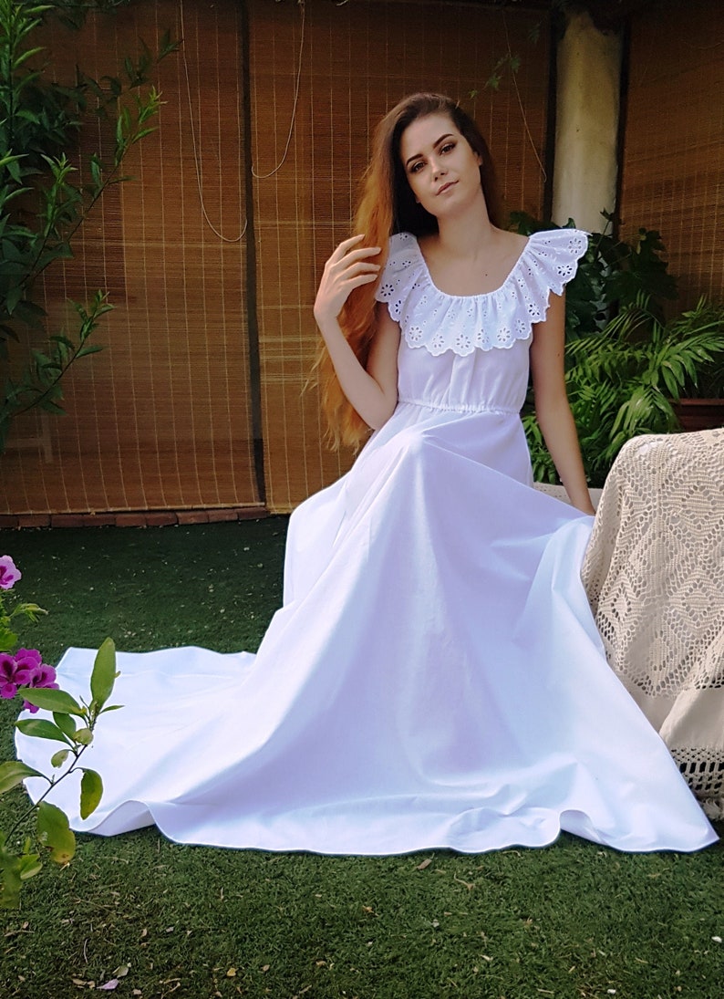 Romantic Cotton Nightgown White Vintage Nightgown 100 Etsy