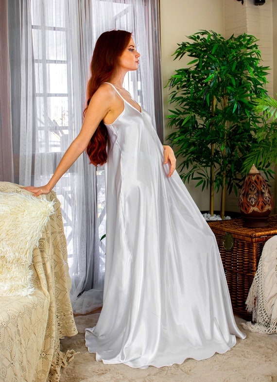 Satin Bridal Nightgown Satin Lingerie Satin Bridal Slip A line