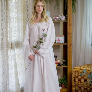 Victorian cotton Nightgown, Oversize Nightgown, Vintage nightgown, Romantic Nightgown,  Long nightgown, Cotton sleepwear, Regency lingerie