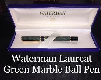 Waterman ボールペン グリーンマーブル Waterman Laureat Green Marble Ballpoint Pen - Etsy