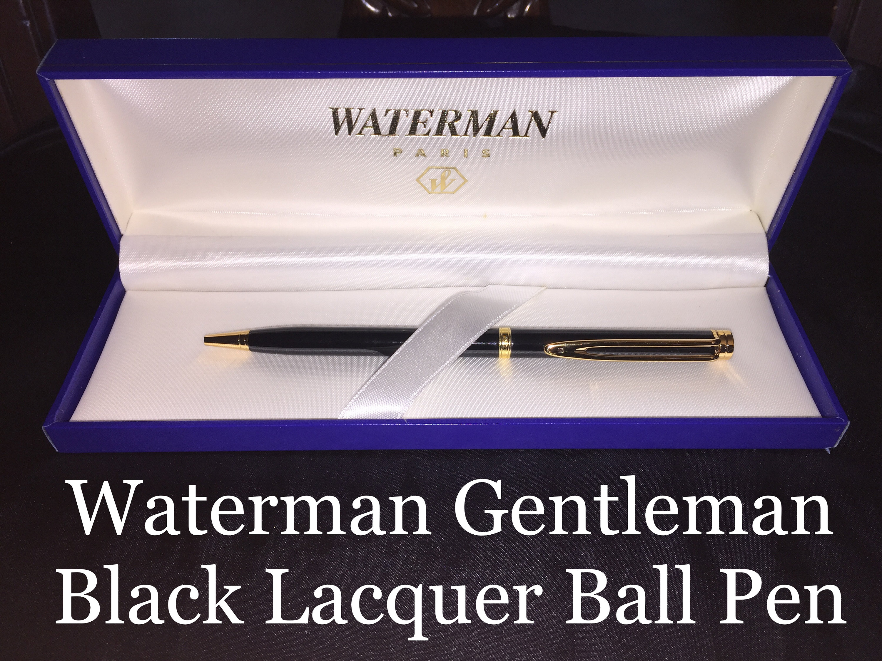 Waterman Gentlemen Black Lacquer Ballpoint Pen