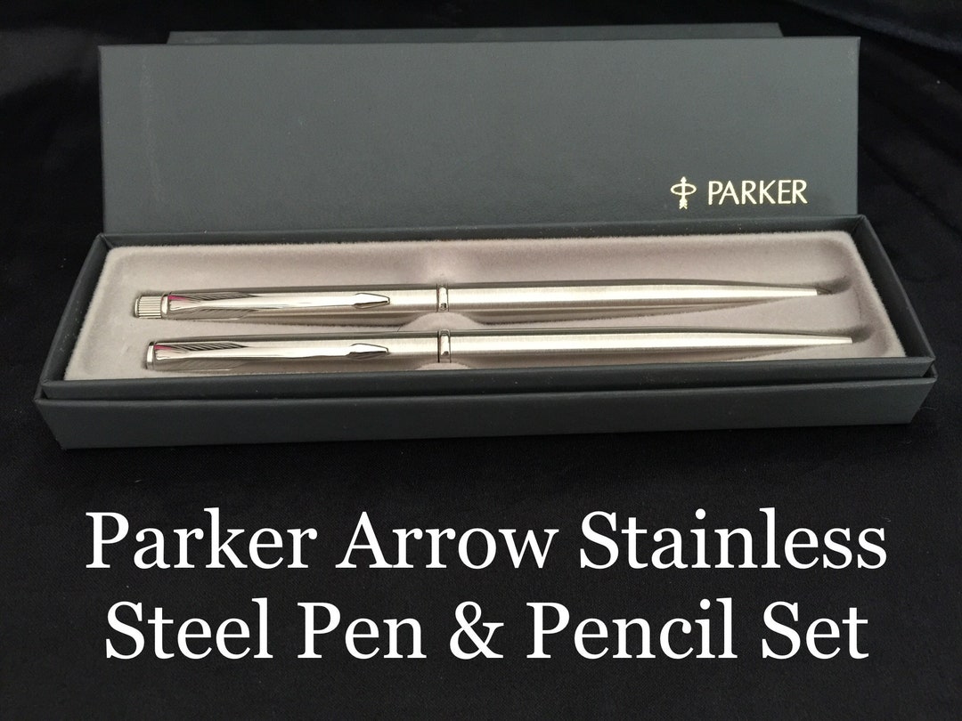 Parker Arrow Stainless Steel Pen (ballpoint) and Pencil Set - Etsy
