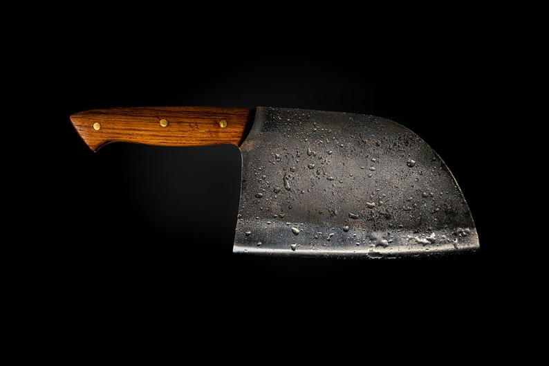 Serbian Chef Knife Custom Handmade Carbon Steel Kitchen Meat Cleaver