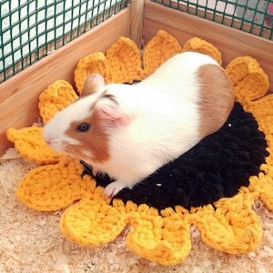 Sunflower guinea pig cozy soft bed. Small pet soft bed. image 1