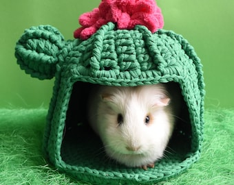 Cactus Guinea Pig House: Handmade Cotton Small Pet Hideaway