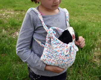 Guinea pig multicolor carrier. Small pet soft cozy carrier.