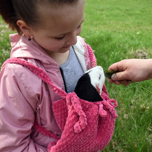 Guinea pig carrier sling - Small pet soft cozy carrier