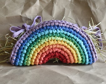 Rainbow Hay Bag for Guinea Pig Cage: Small Pet Feeder