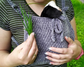 Guinea pig gray carrier -  Small pet soft cozy carrier