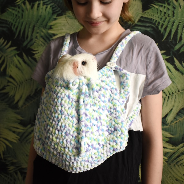 Guinea pig multicolor carrier. Bonding pouch for Small Pets. Small pet soft cozy carrier.