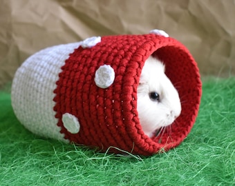 Mushroom  Tunnel for Guinea Pig or Small Pet | Funny Pet Accessories in Cage | Unique Gift for Pet Lovers