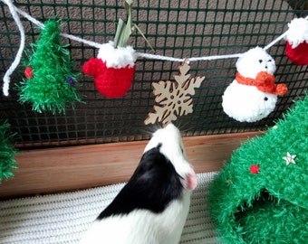 Christmas garland for cage decoration! Funny guinea pig accessories! Christmas gift!