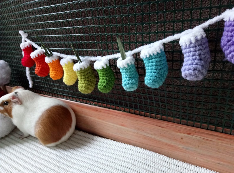 Christmas garland in cage for guinea pig Advent calendar for Etsy