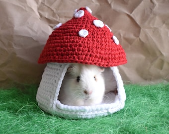 Mushroom House for Guinea Pig • Small pet house • Funny guinea pig gift