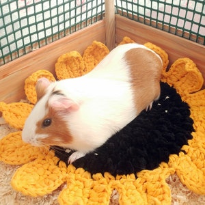 Sunflower guinea pig cozy soft bed. Small pet soft bed. image 3