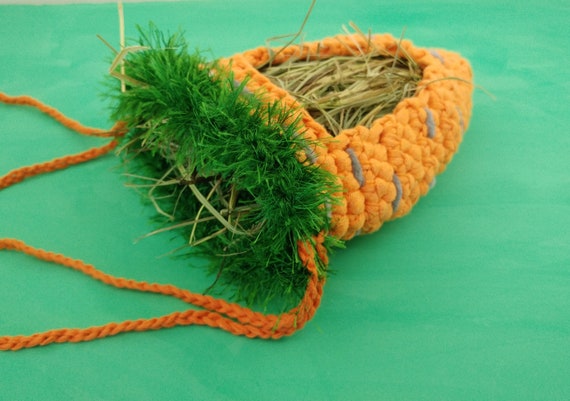 Guinea Pig Carrot Hay Bag Small Pet Hay Feeder Guinea Pig Etsy