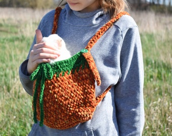 Guinea pig Autumn Orange Carrier | Small pet soft cozy carrier | Small pet Sling | Bounding Bag