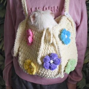 Guinea pig carrier with flowers. Small pet soft cozy carrier.