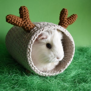 Christmas Reindeer tunnel for guinea pig! Funny guinea pig accessories in cage! Christmas gift!