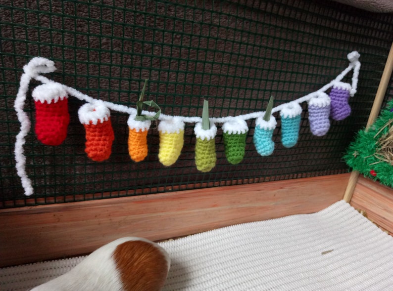 Christmas garland in cage for guinea pig Advent calendar for Etsy