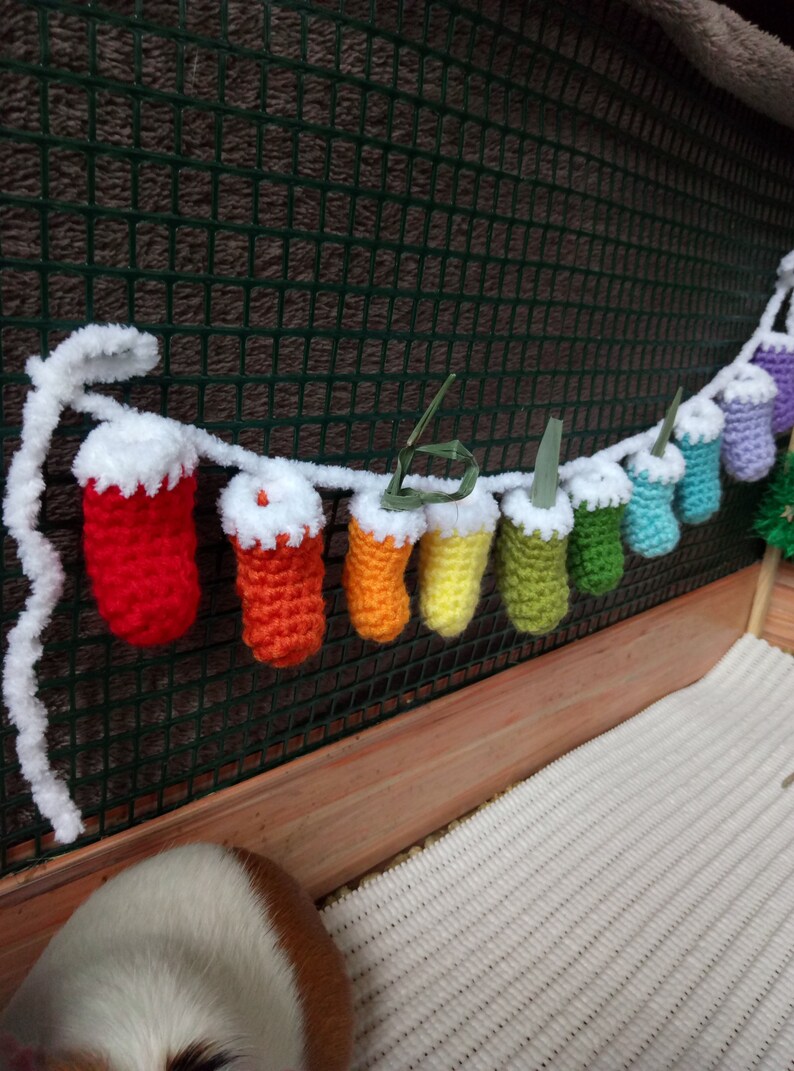 Christmas garland in cage for guinea pig Advent calendar for Etsy