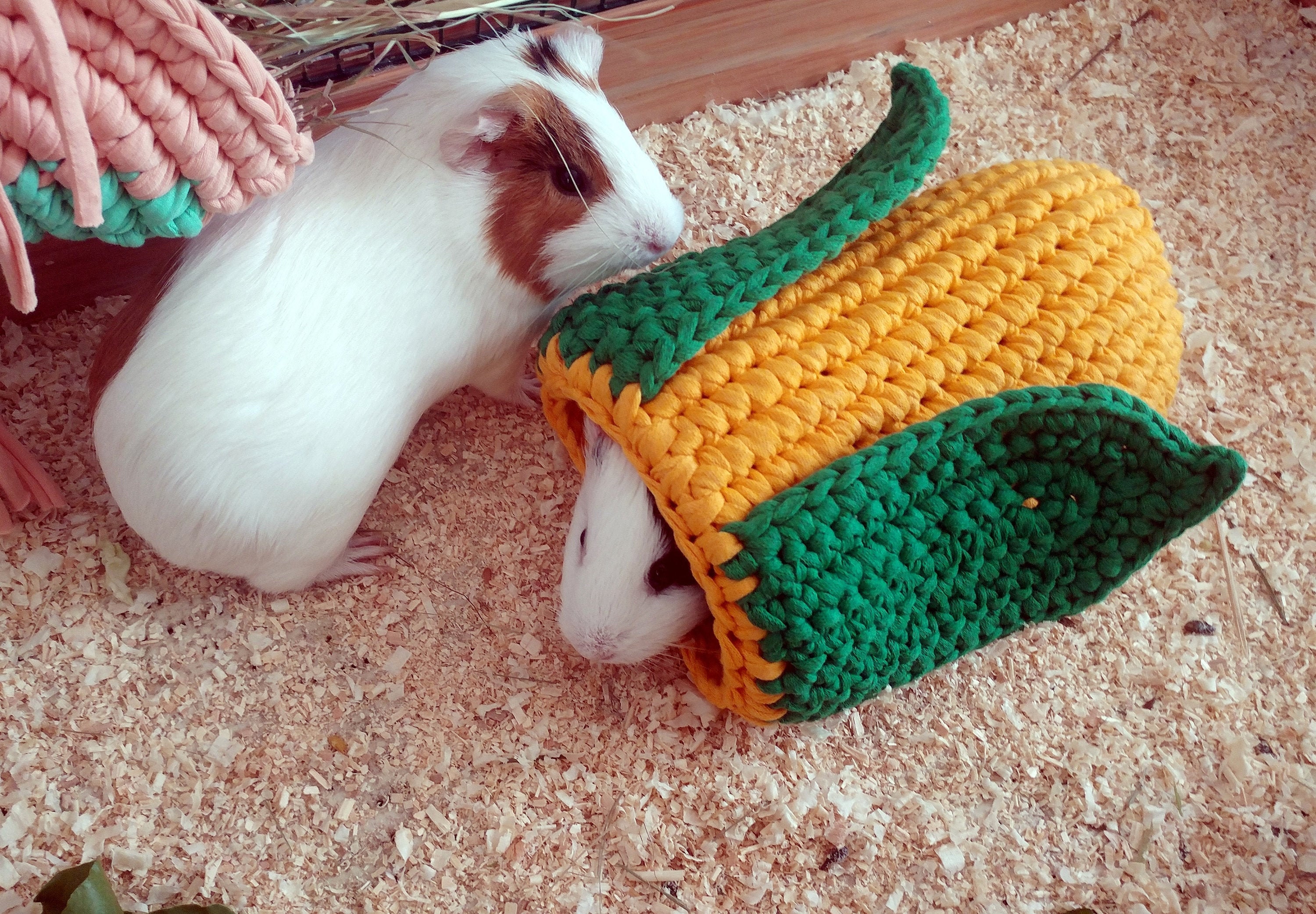 Guinea pig corn tunnel in cage. Small pet cozy tunnel. Etsy