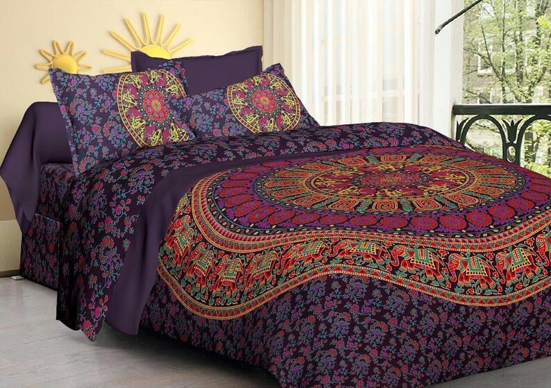 Mandala Elephant Print Duvet Cover King Size Indian Mandala Etsy
