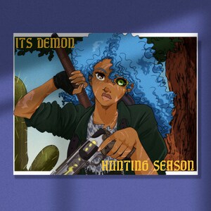 Anime Middnite Art Print / &quot;Demon Hunting Time&quot; / Motivation Wall Art