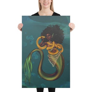 Mami Wata Canvas Print - An Ode to Yoruban Mythology and African Diaspora