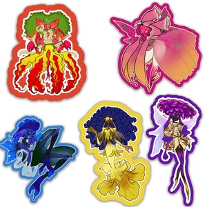 Flower Pixie Vinyl Sticker Sheet: Whimsical Fantasy Decals