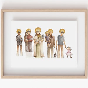 Dad Saints / Print / Catholic / Watercolor / Saint Joseph / Saint Louis Martin / Saint Thomas More / Catholic gift / Father&#39;s Day