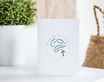 Prayer Greeting Card / Stationery / Catholic / Rosary / Watercolor