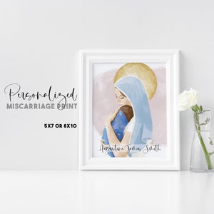 Mother Mary Print / Catholic / Pregnancy Loss / Child Loss / Miscarriage / Sympathy / Print