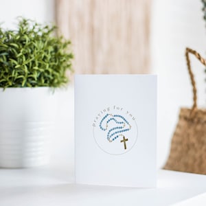 Prayer Greeting Card / Stationery / Catholic / Rosary / Watercolor