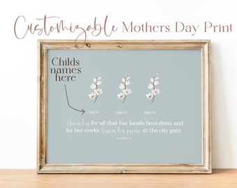 Mother's Day Print / Christian / Art / Personalized