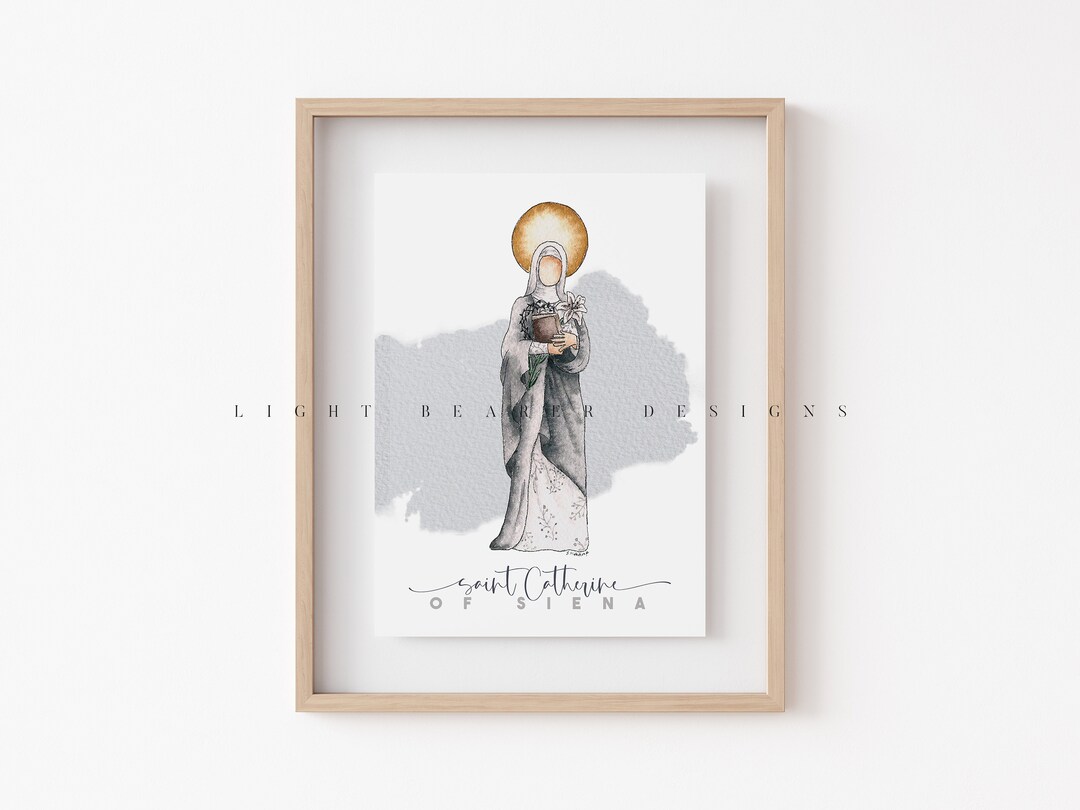 Saint Catherine of Siena Print, Catholic Art Gift (5x7) - Etsy