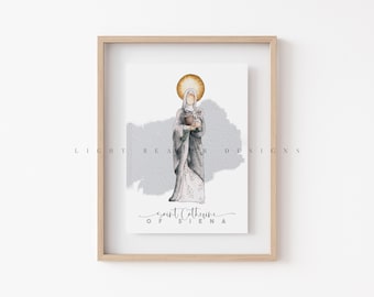 Saint Catherine of Siena / Saint Print / Catholic / Catholic Gift