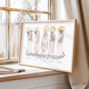 Mom Saints / Print / Catholic / Watercolor / Saint Gianna / Saint Monica / Saint Felicity / Saint Perpetua / Catholic gift