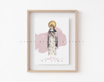 Saint Rose of Lima / Saint Print / Catholic / Catholic Gift