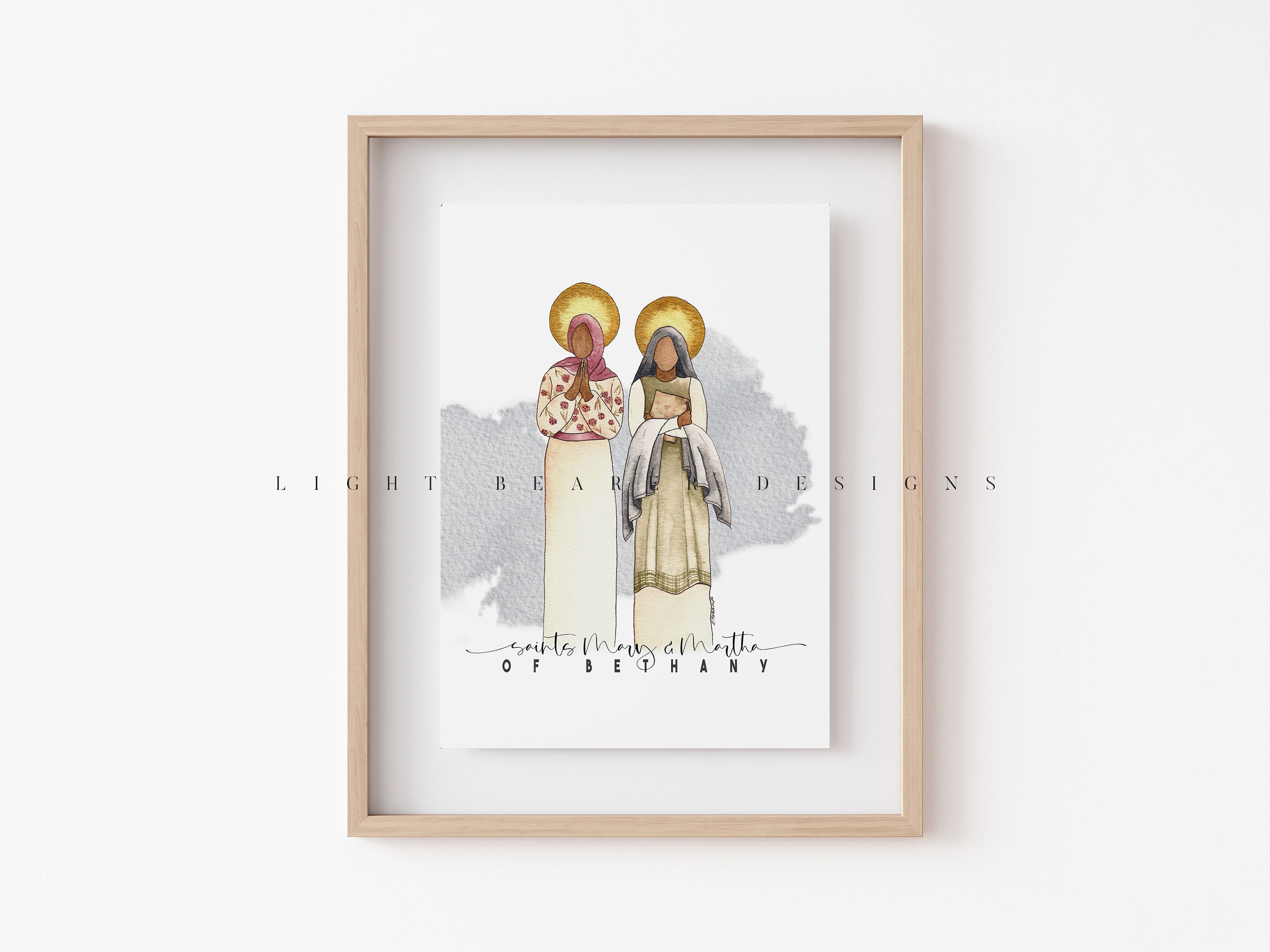 Mary and Martha of Bethany / Saint Print / Catholic / Catholic Gift - Etsy