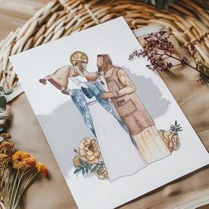 Holy Family / Print / Catholic / Watercolor / Catholic Gift / Mary / Joseph / Child Jesus