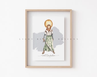 Saint Dymphna / Saint Print / Catholic / Catholic Gift