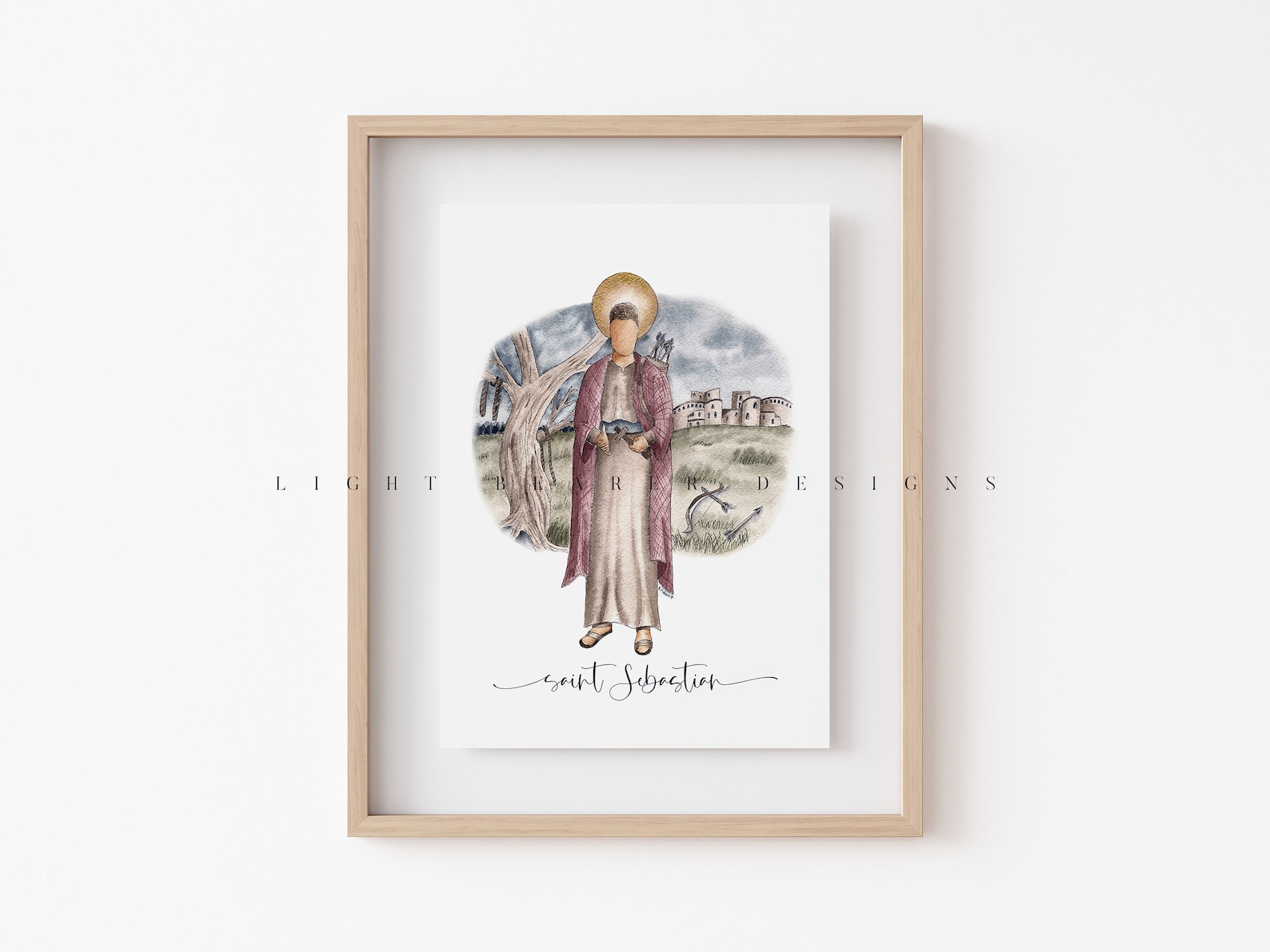 Saint Sebastian Print, Catholic Art, Fine Art Paper