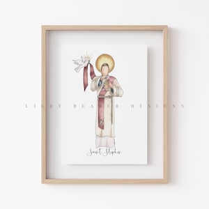 Saint Stephen / Deacon / Saint Print / Catholic / Catholic Gift / 5x7