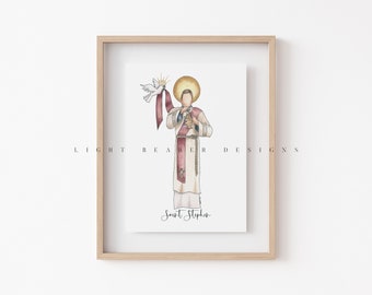 Saint Stephen / Deacon / Saint Print / Catholic / Catholic Gift