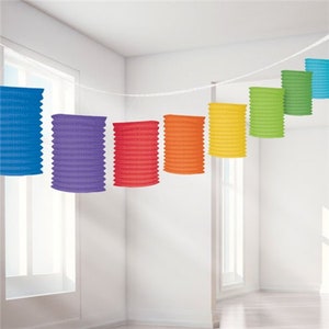 Rainbow Lantern Garland - 3.7m, garden lantern decorations, garden party decorations, outdoor party decoration, rainbow party decorations