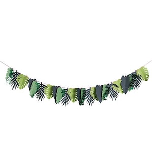 Tropical Jungle Leaf Garland - jungle party decorations, tropical party decorations, tropical leaf garland, summer party decorations