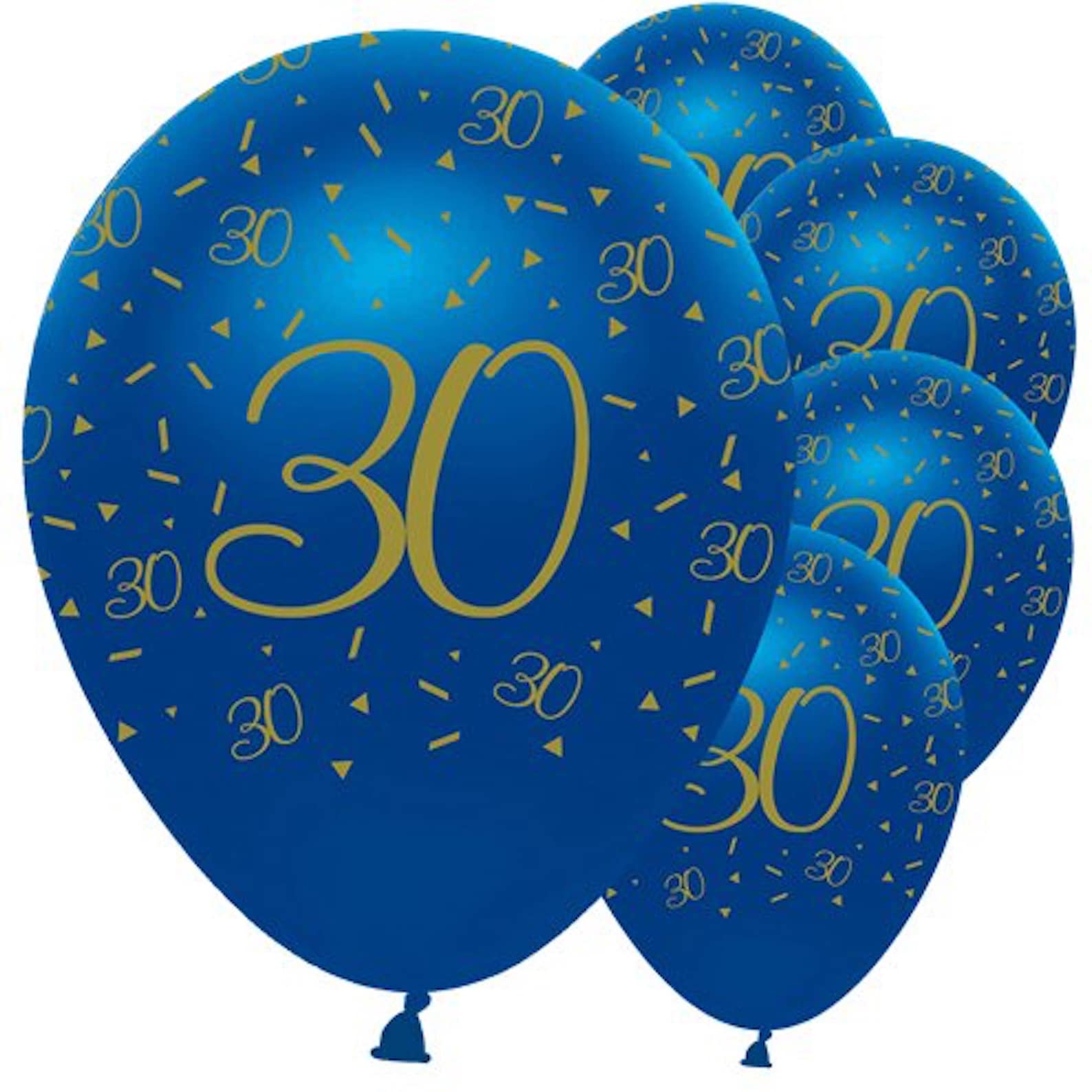 5 Navy & Gold 30th Birthday Balloons 30th birthday party | Etsy