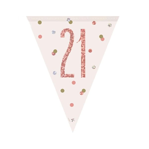 21st Birthday Bunting - 21 birthday decorations rose gold